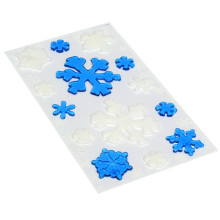 Fashion Blue White Christmas Window Sticker Good Elasticity Reusability Stick Home Window Doors Glass Decorative Films